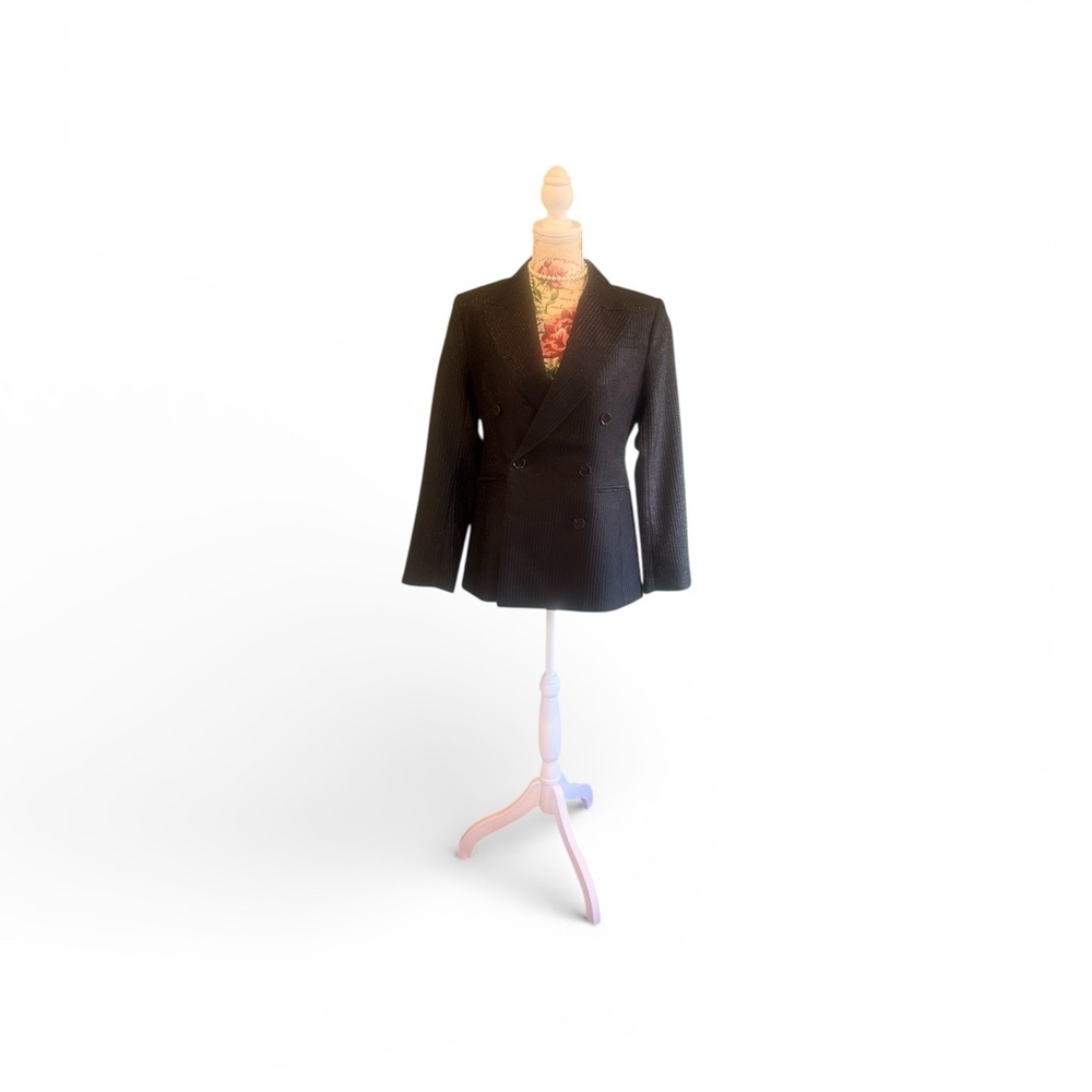 Banana Republic Black Double-Breasted Blazer